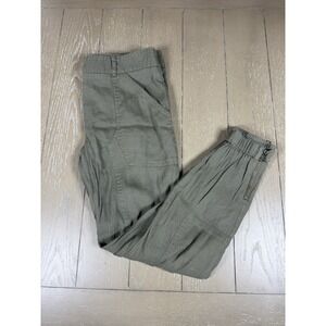 Veronica‎ Beard Pants Womens size 6 twill field cargo olive green Linen